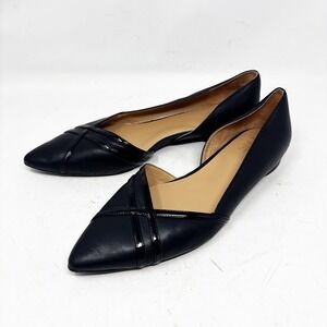 Naturalizer Barlow Black Leather Pointed Toe Ballet Flats Size 11M Classic